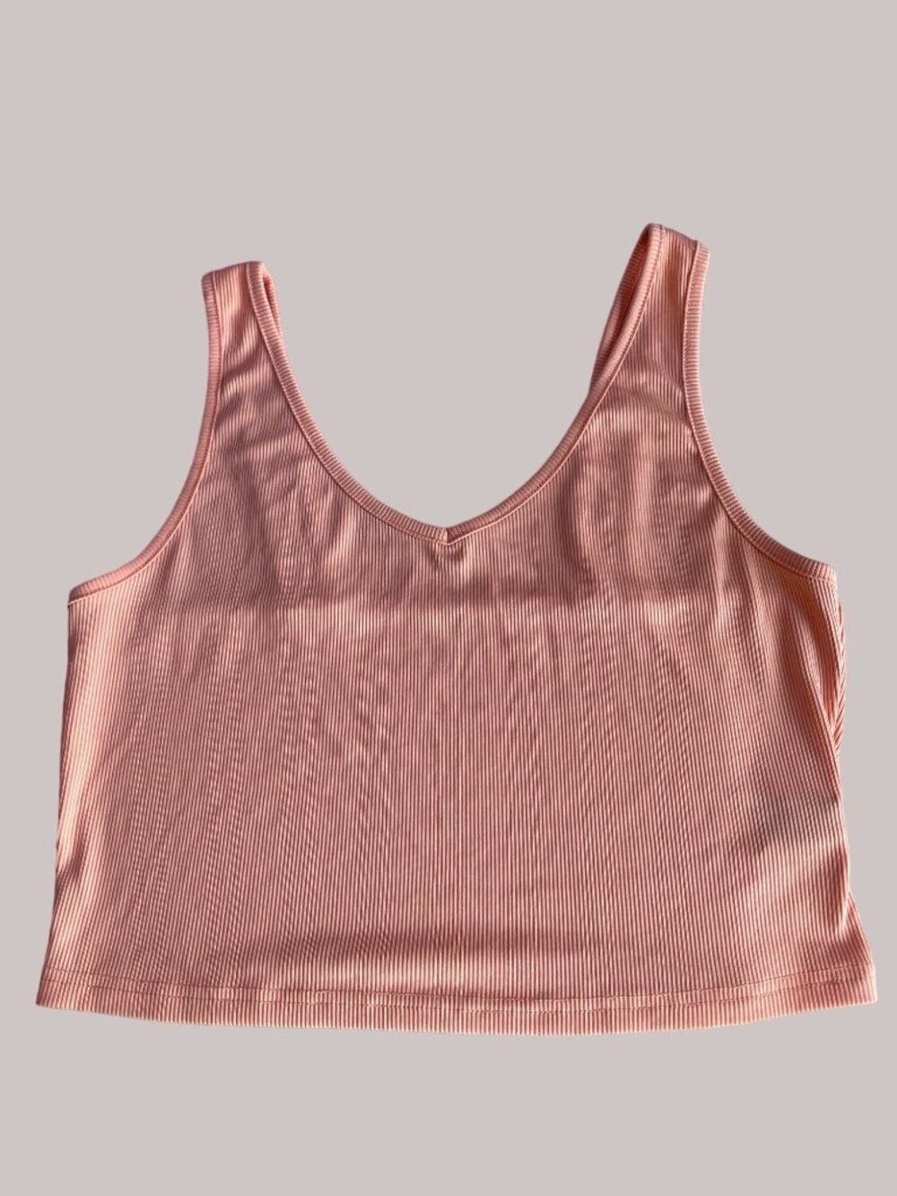 Shein Womens Ribbed Peach Tank Top XL/12 Stretch Sleeveless Casual Wear